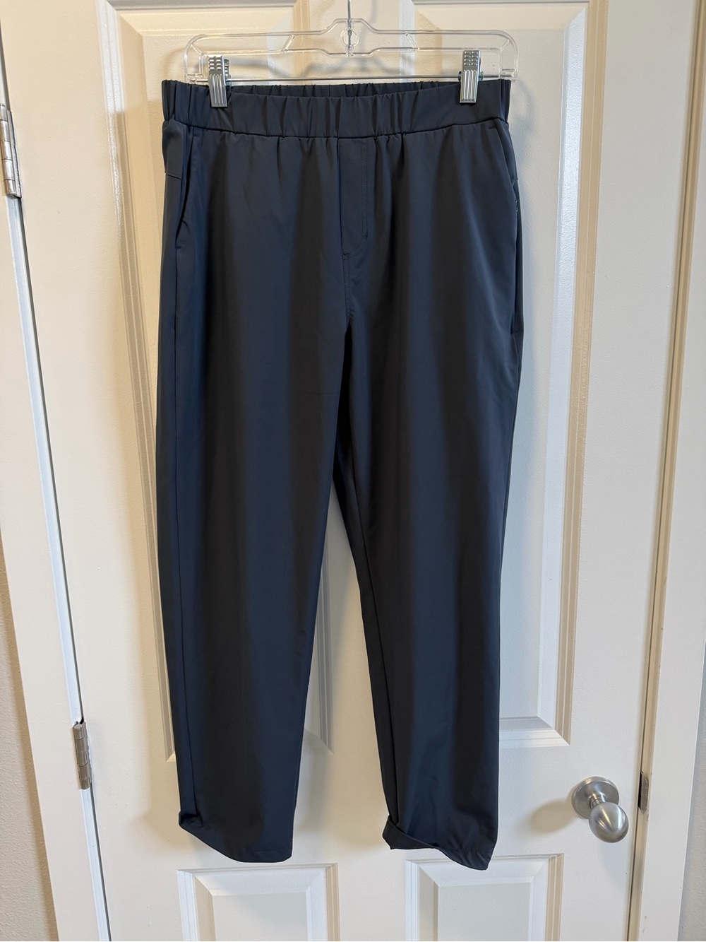 Womens Elastic Waist Black Dress Pants